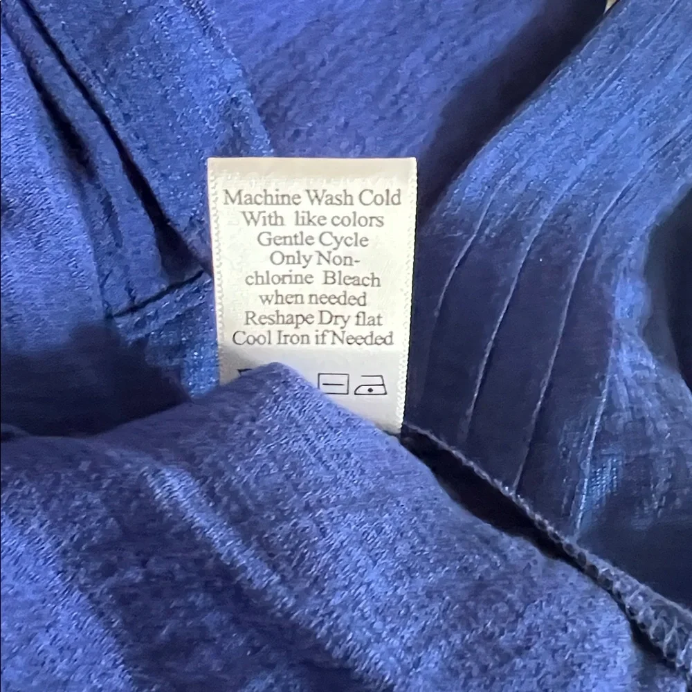 Coldwater Creek Royal Blue Button Down Ruffle Front Blouse - PL - Picture 7 of 10